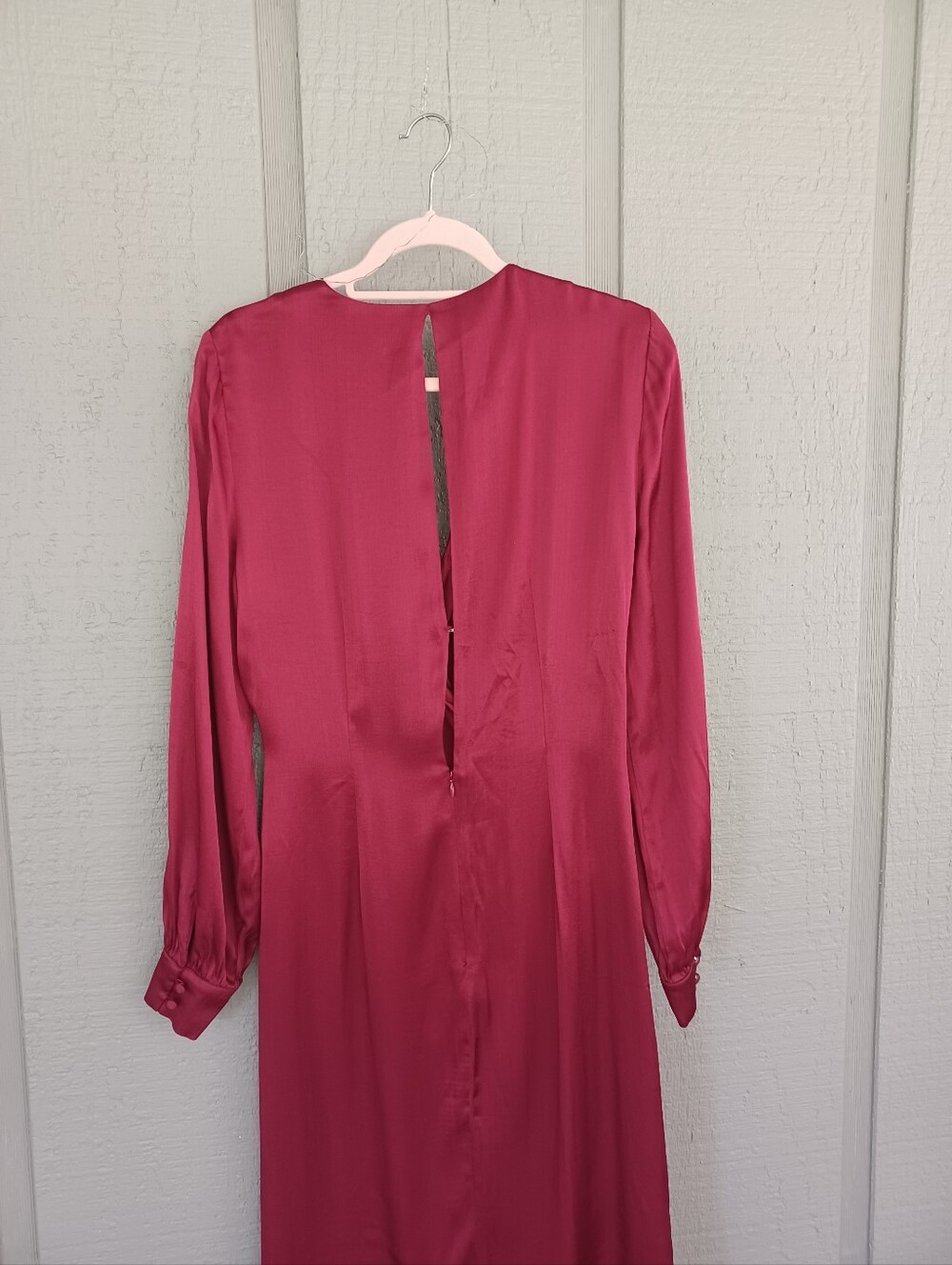 Reiss Renae Satin Faux Wrap Dress Size 8 Long Sleeve Cocktail Wedding Guest - Picture 14 of 15